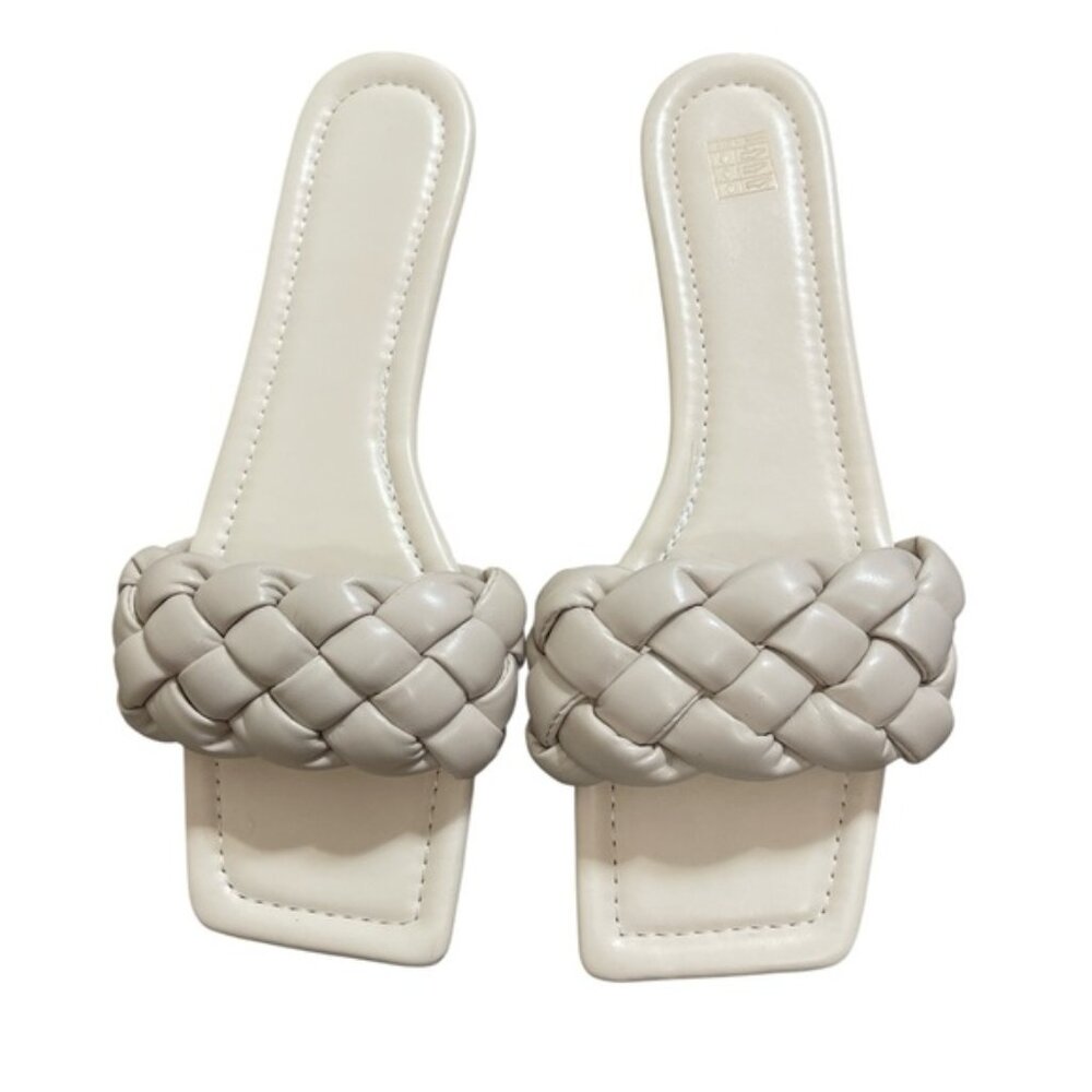 SHEIN Bone Braided Slide Sandals